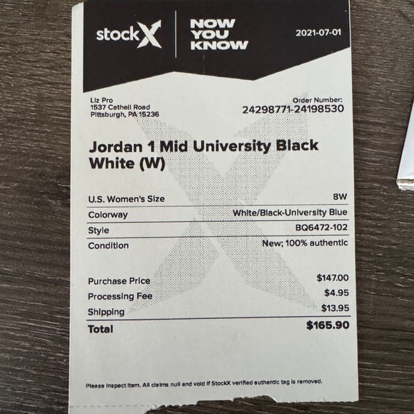 Jordan 1 Mid UniversityBlack White 8 women’s - Picture 4 of 7